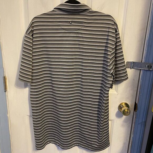 Arnold Palmer Polo Shirt Men’s Size Large Pastel Gray Stripe Golf Active Sports - Picture 7 of 7